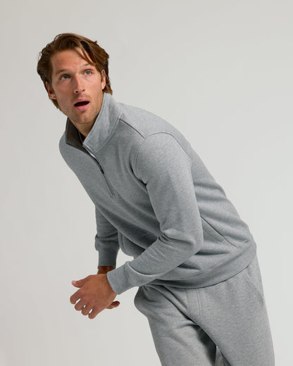 Medium Heather Gray Half Zip Fleece Sweatshirt & Jogger Outfit 2-Pack