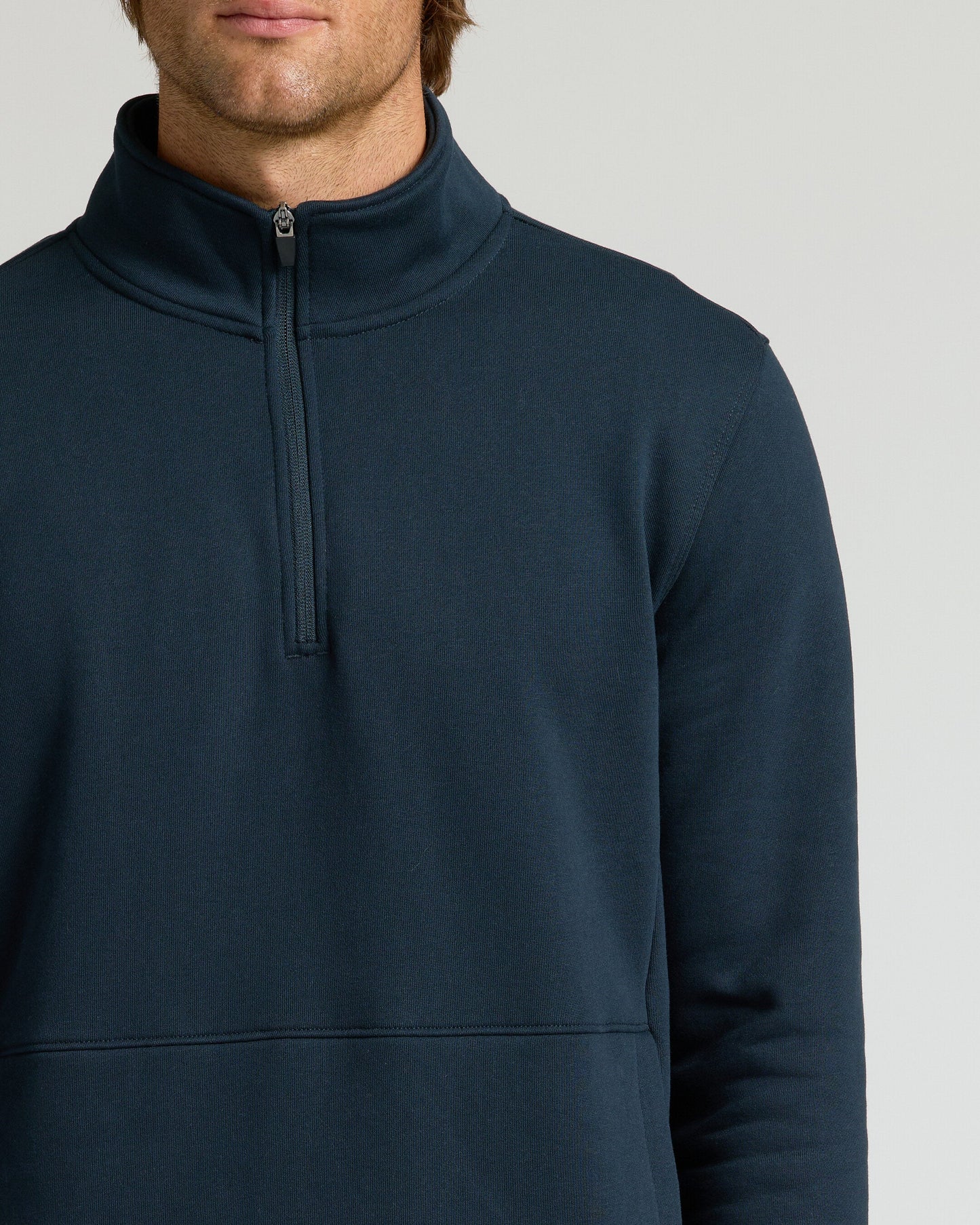 Navy Half Zip Fleece Sweatshirt