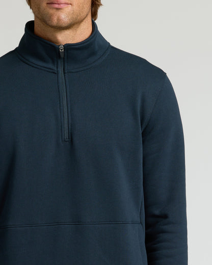 Navy Half Zip Fleece Sweatshirt