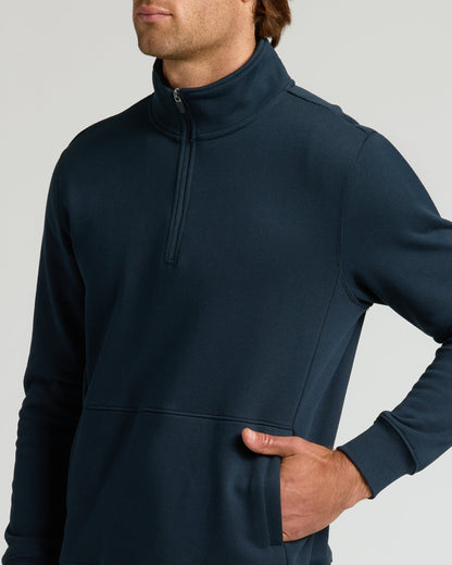 Navy Half Zip Fleece Sweatshirt