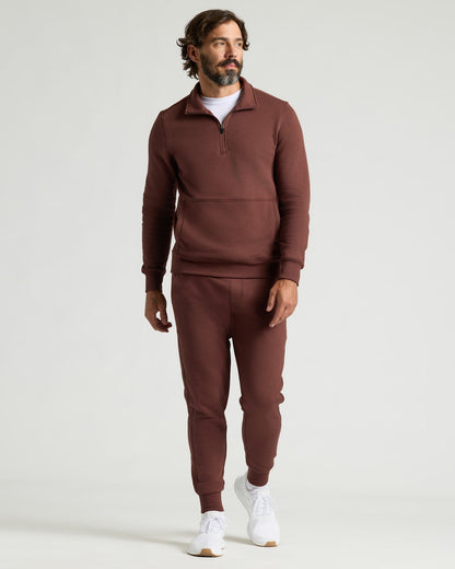 Carob Half Zip Fleece Sweatshirt & Jogger 2-Pack