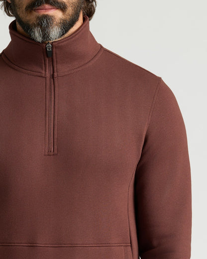 Carob Half Zip Fleece Sweatshirt