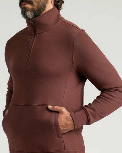 Carob Half Zip Fleece Sweatshirt