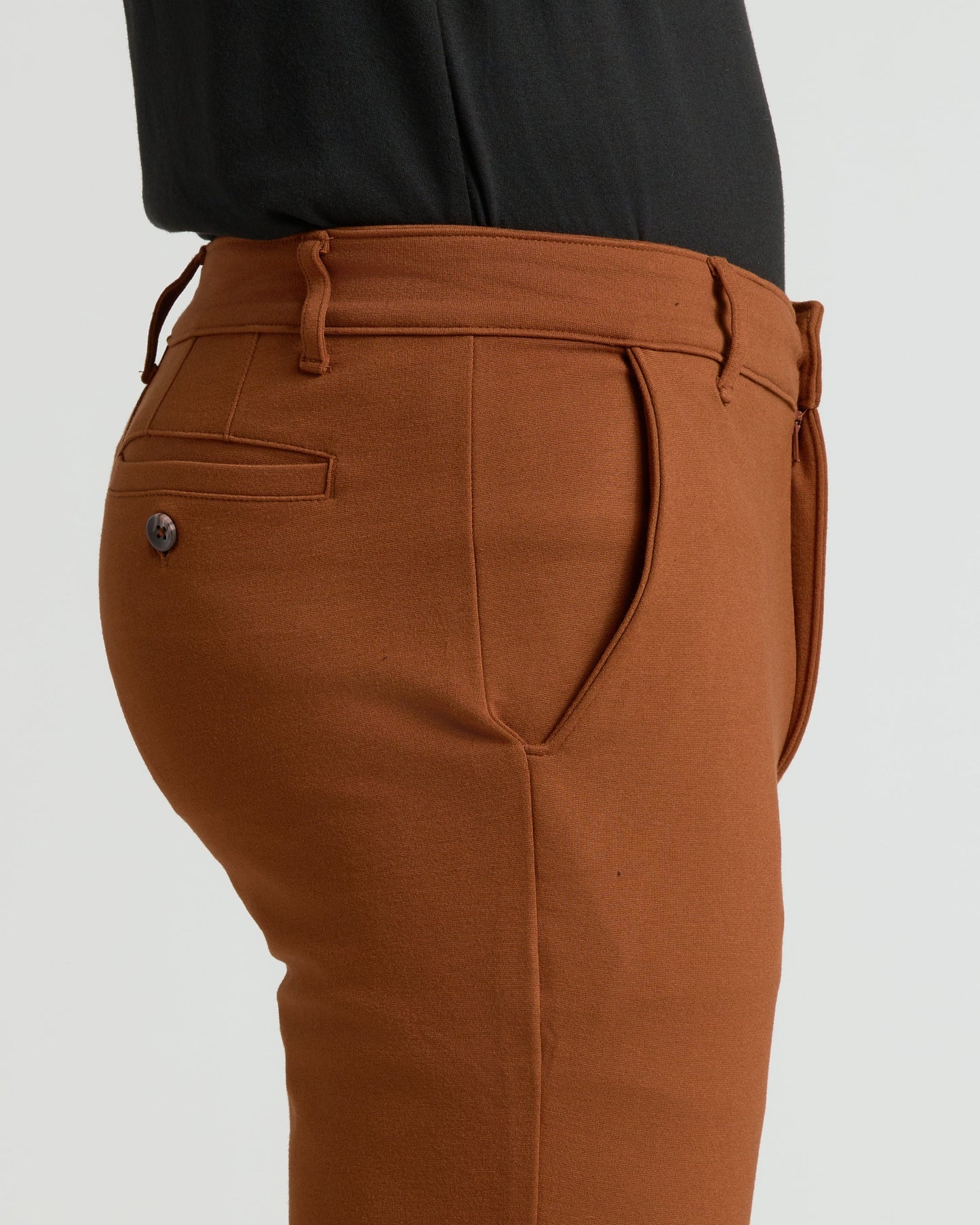 Suede Brown Slim Comfort Knit Chino Pant