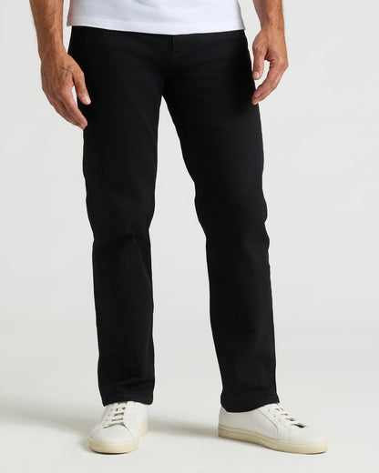 Black Wash Straight Authentic Denim Jeans