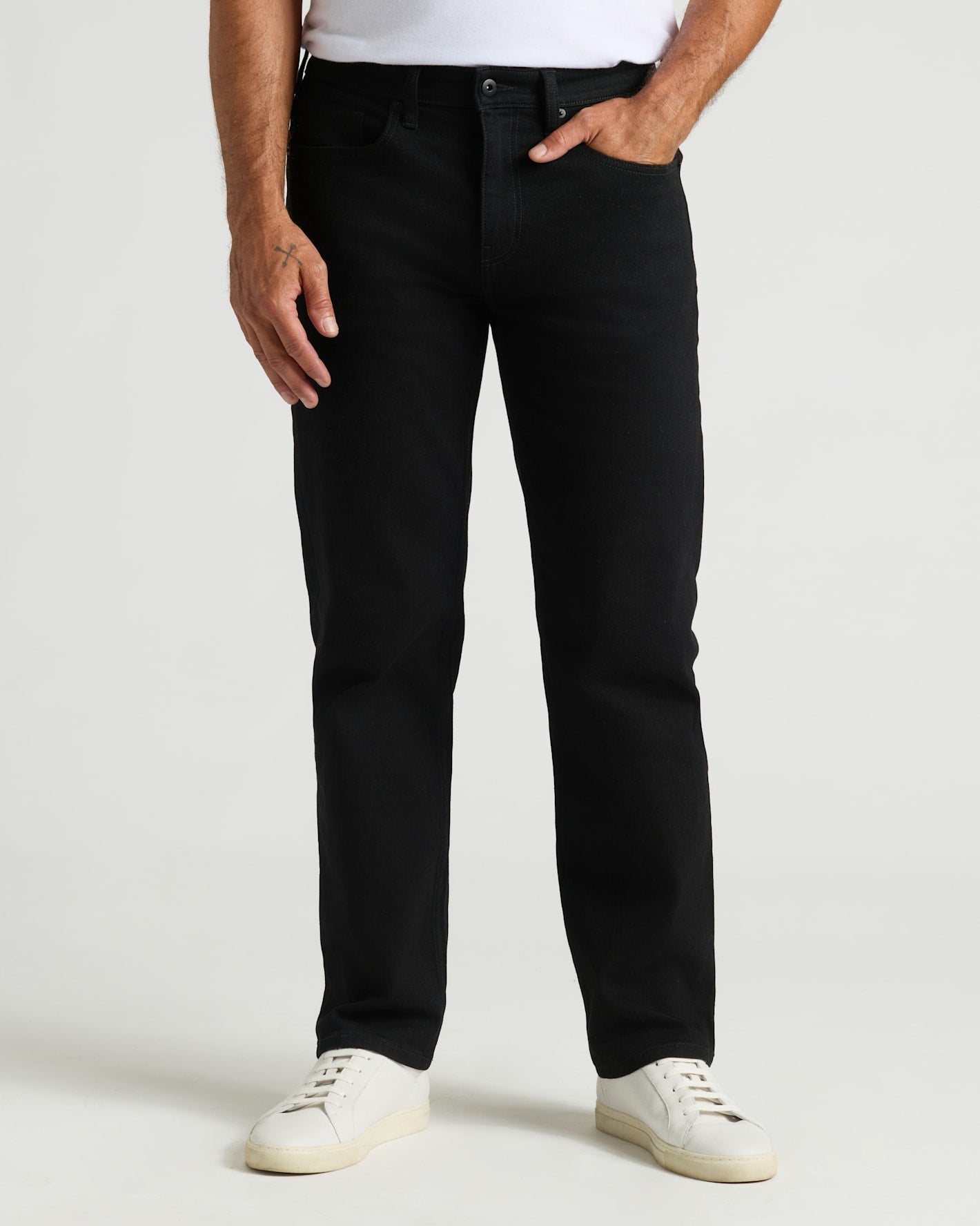 Black Wash Straight Authentic Denim Jeans