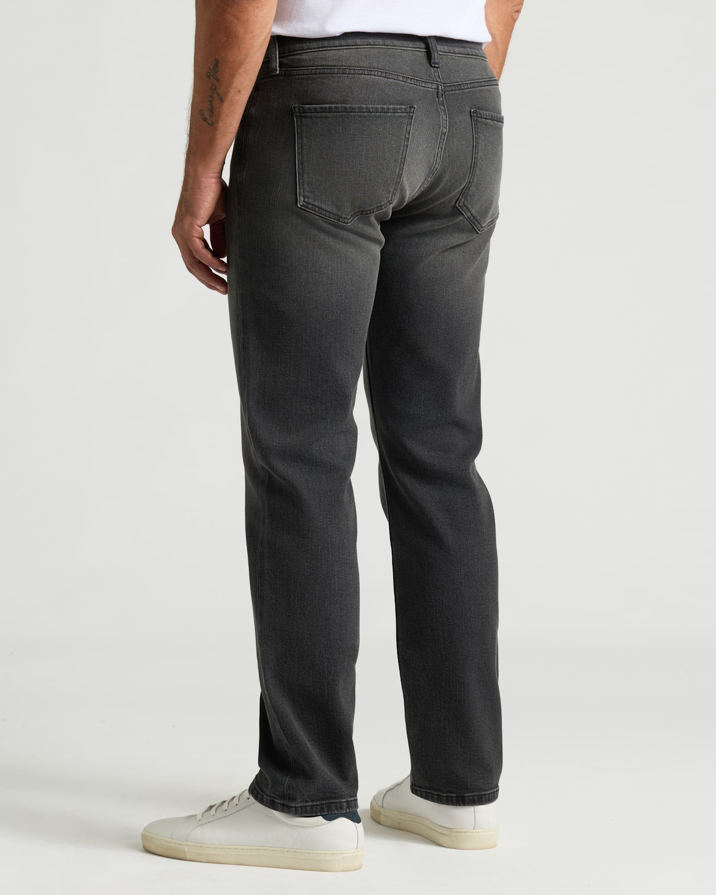 Gray Wash Straight Authentic Denim Jeans