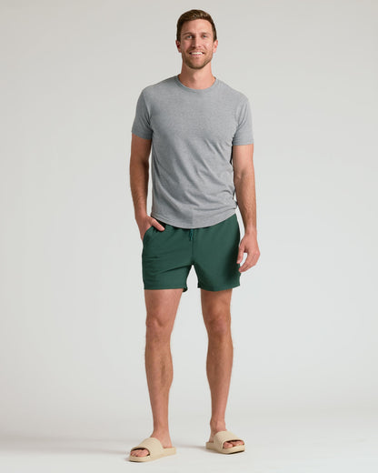 5" Marine Spruce Seersucker Swim Trunks
