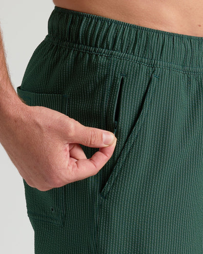 5" Marine Spruce Seersucker Swim Trunks