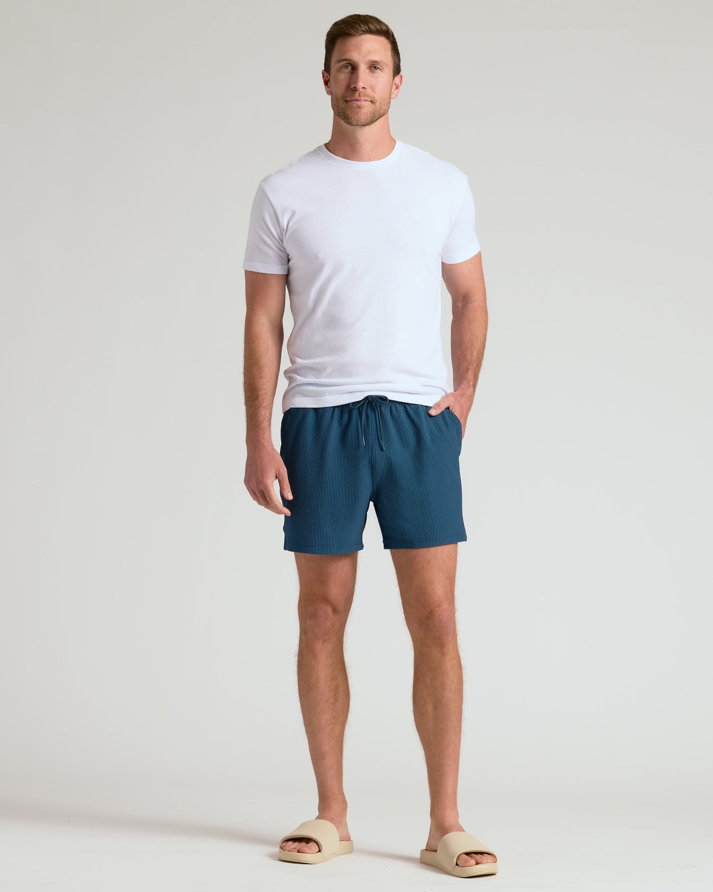 5" Underwater Seersucker Swim Trunks