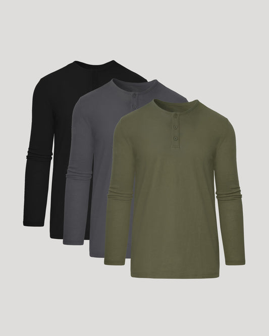 Timeless Tall Classic Long Sleeve Henley 3-Pack