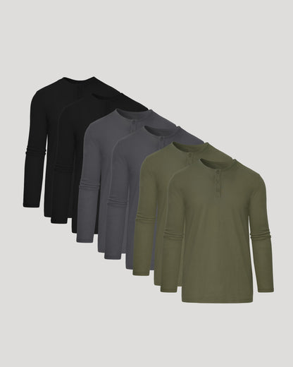 Timeless Tall Classic Long Sleeve Henley 6-Pack