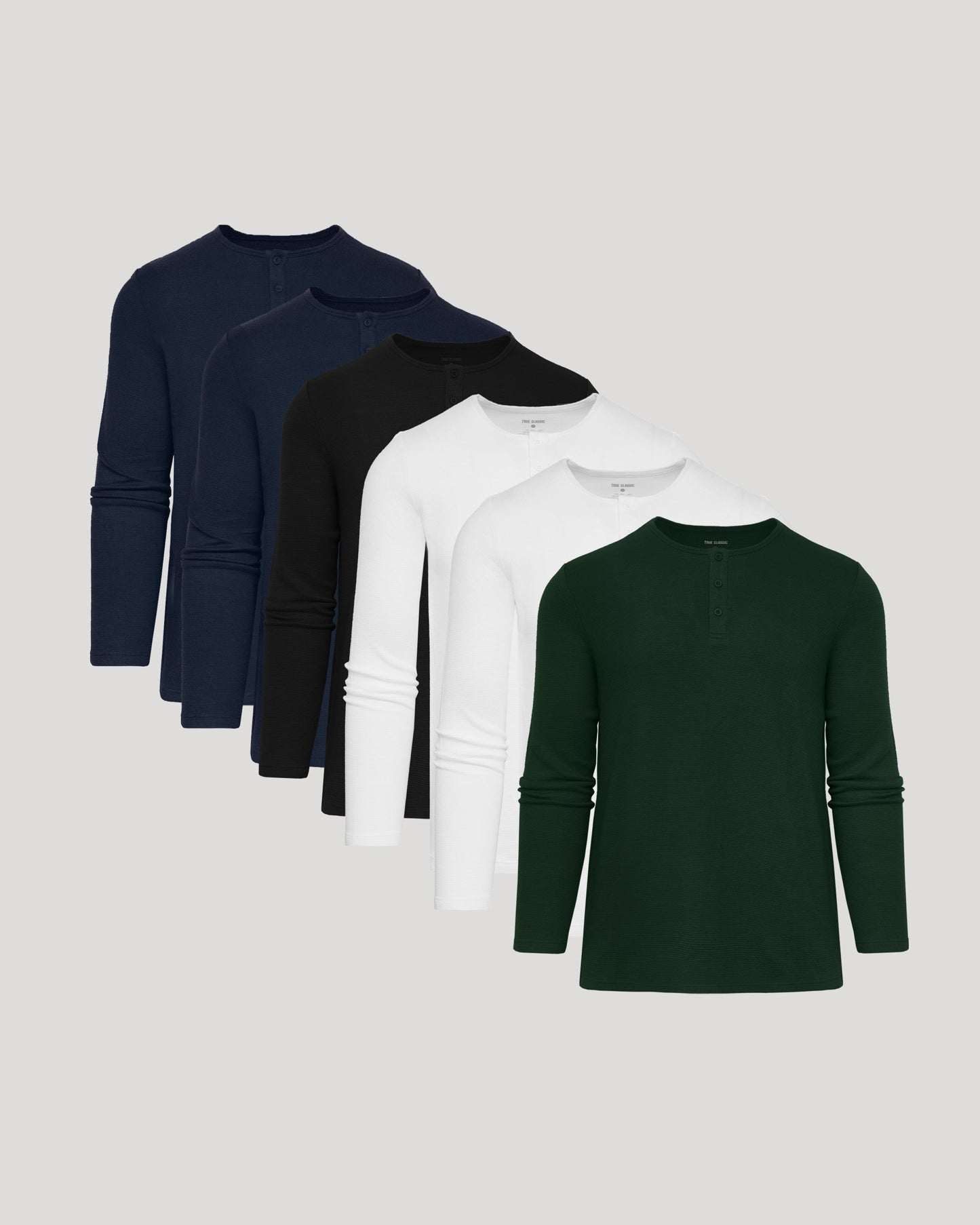 The Core Waffle Long Sleeve Henley 6-Pack