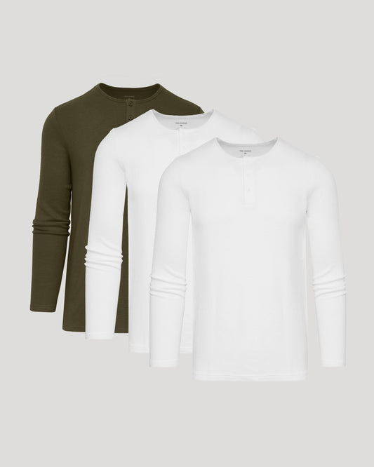 Waffle Long Sleeve Henley 3-Pack