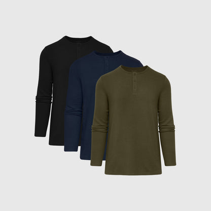 The Staple Long Sleeve Henley 3-Pack