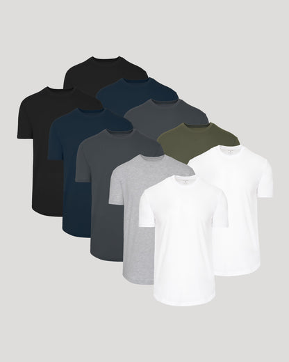 Wardrobe Curved Hem Classic Crew Neck 10-Pack