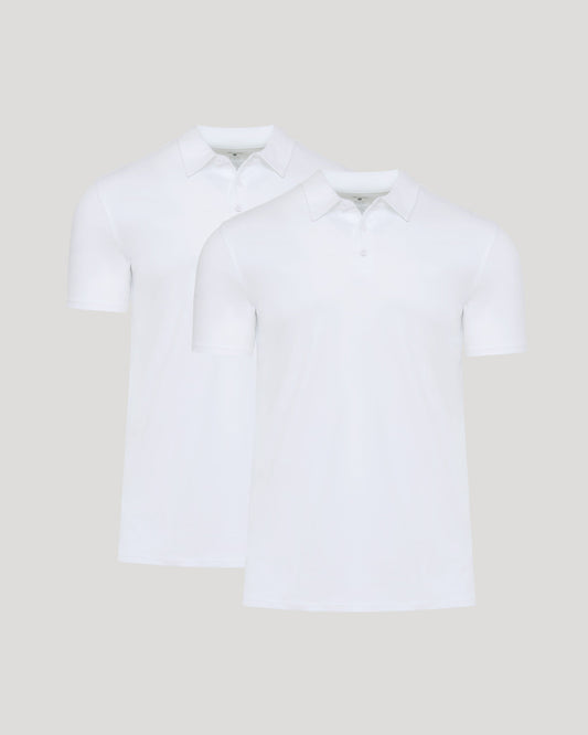 White Tall Premium Pima Polo 2-Pack