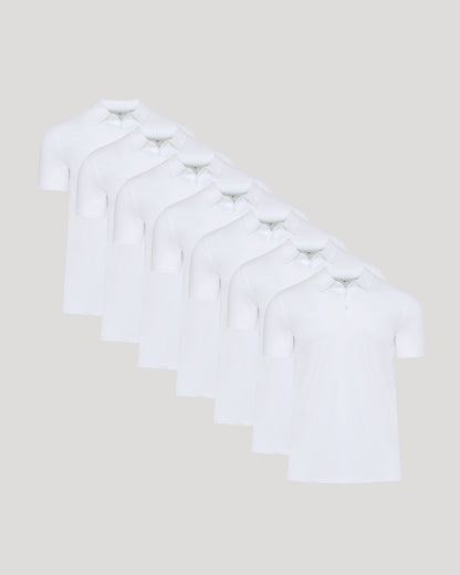 White Premium Pima Polo 7-Pack