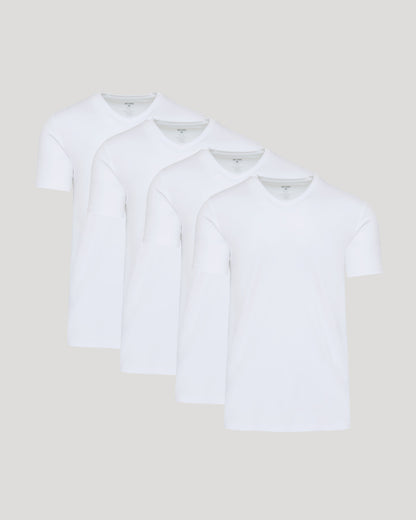 White Premium Pima V-Neck 4-Pack