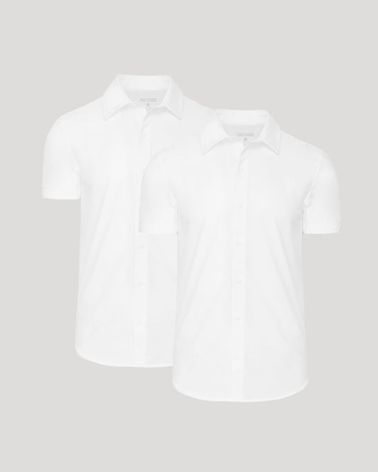 White Short Sleeve Commuter Shirt 2-Pack