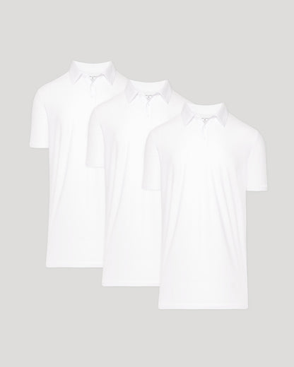 White Tall Active Polo 3-Pack