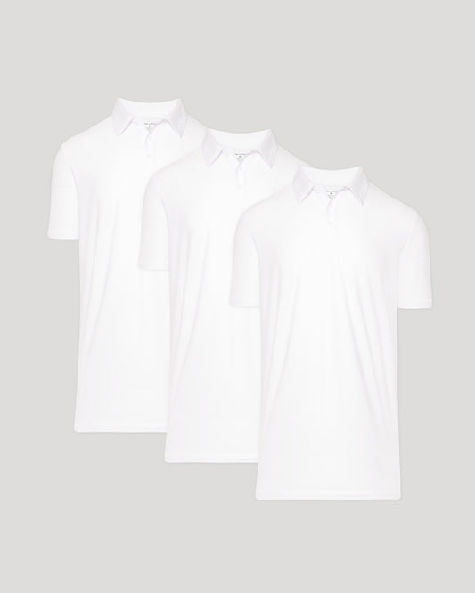 White Tall Active Polo 3-Pack