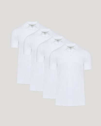 White Tall Premium Pima Polo 4-Pack
