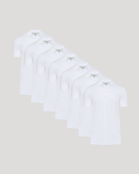 White Tall Premium Pima Polo 7-Pack