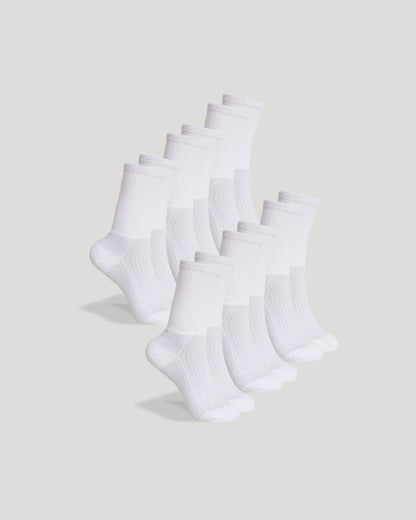 White Active Half Crew Socks 6-Pack