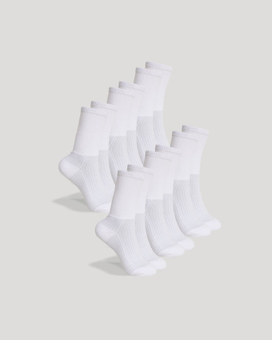 White Active Half Crew Socks 6-Pack